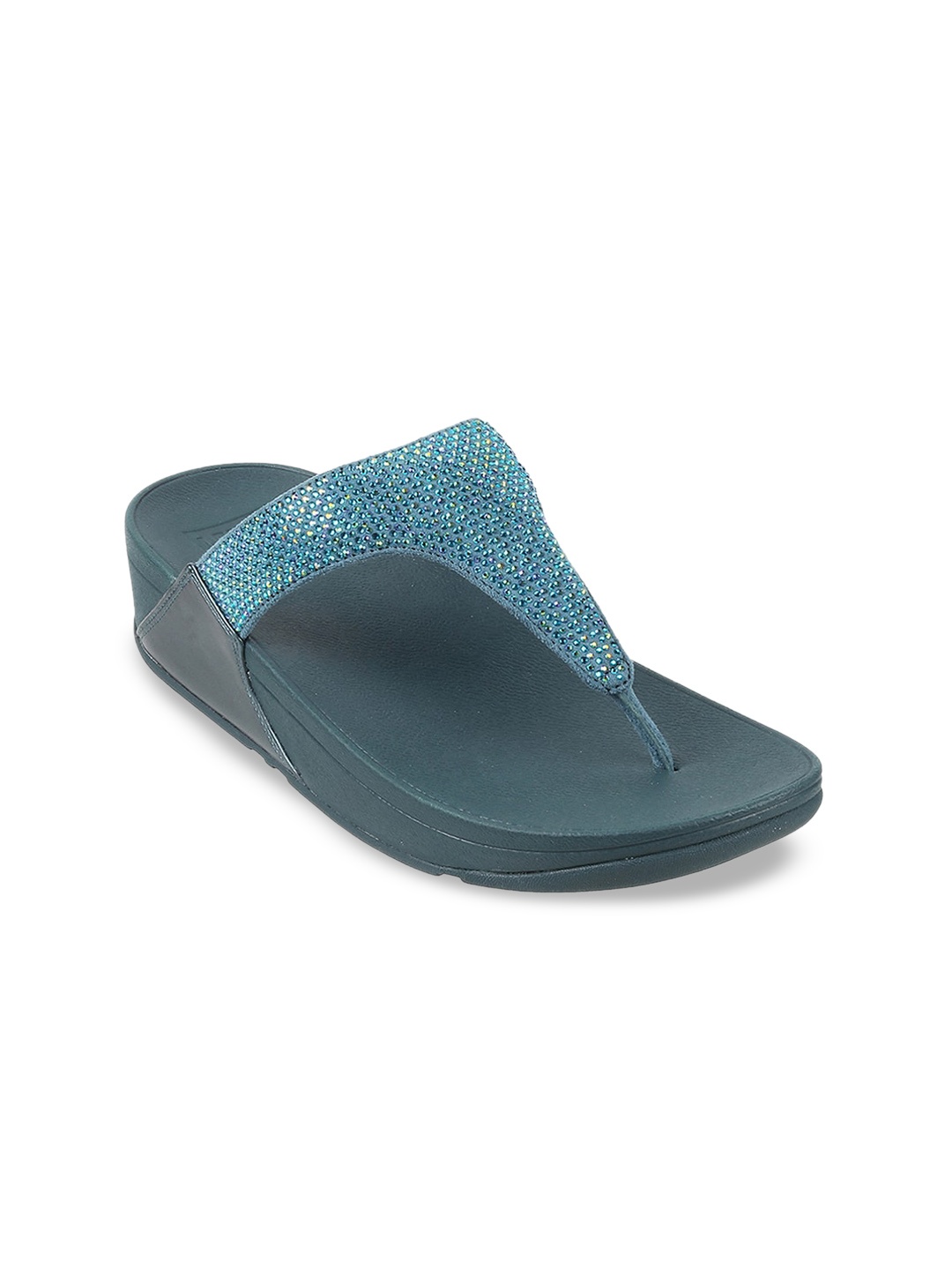

fitflop Embellished Open Toe Comfort Heels, Blue