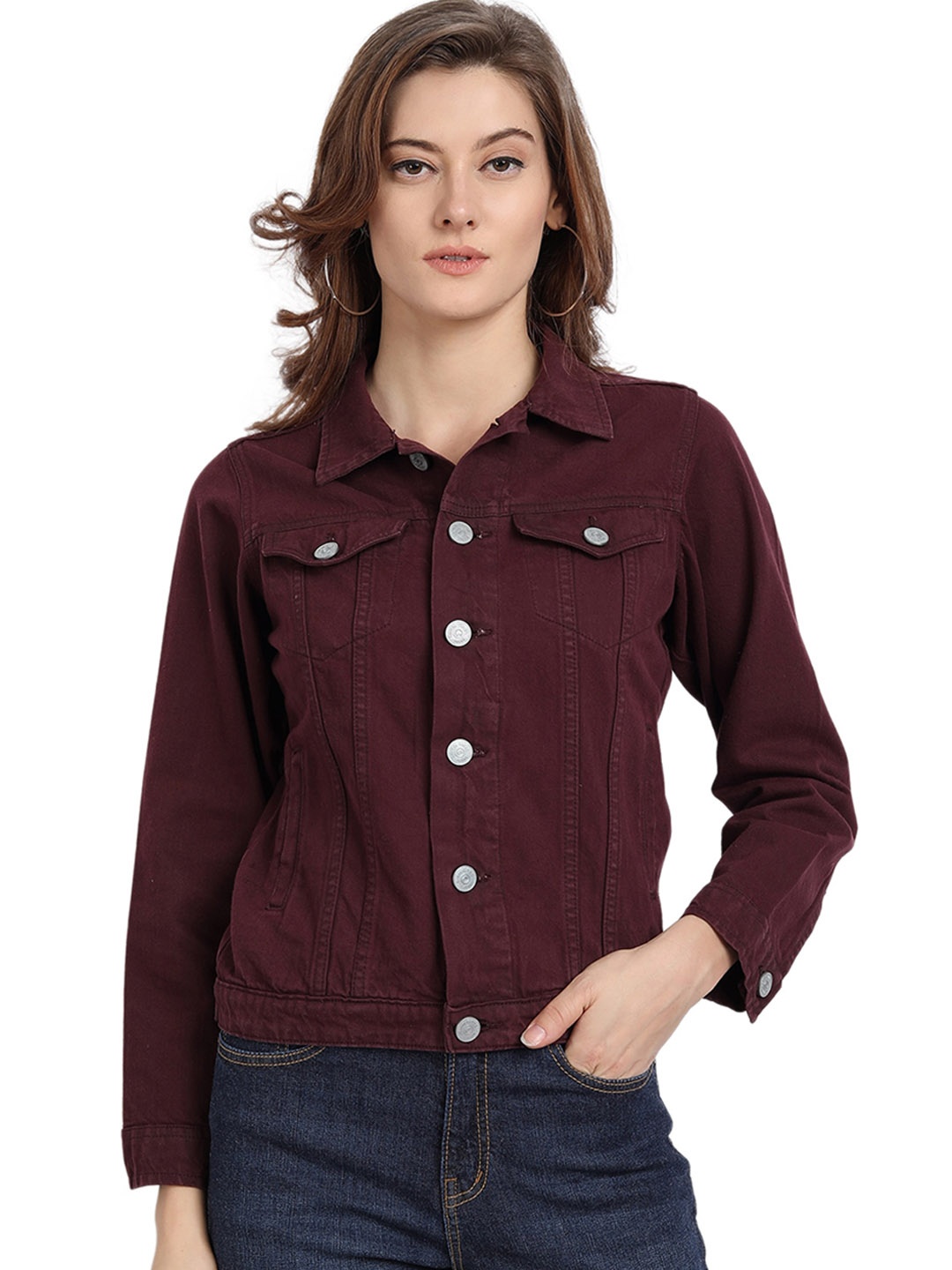 

Lorem Ginzo Spread Collar Denim Jacket, Magenta