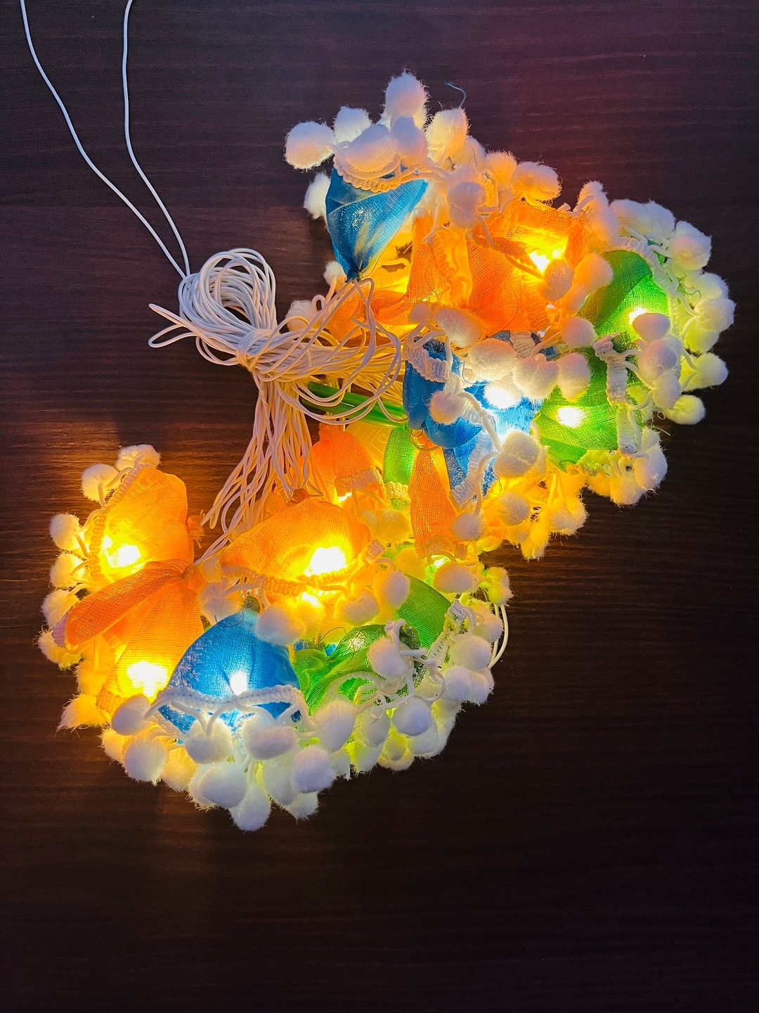 

Indigifts Pom Pom Craft String Lights, Orange