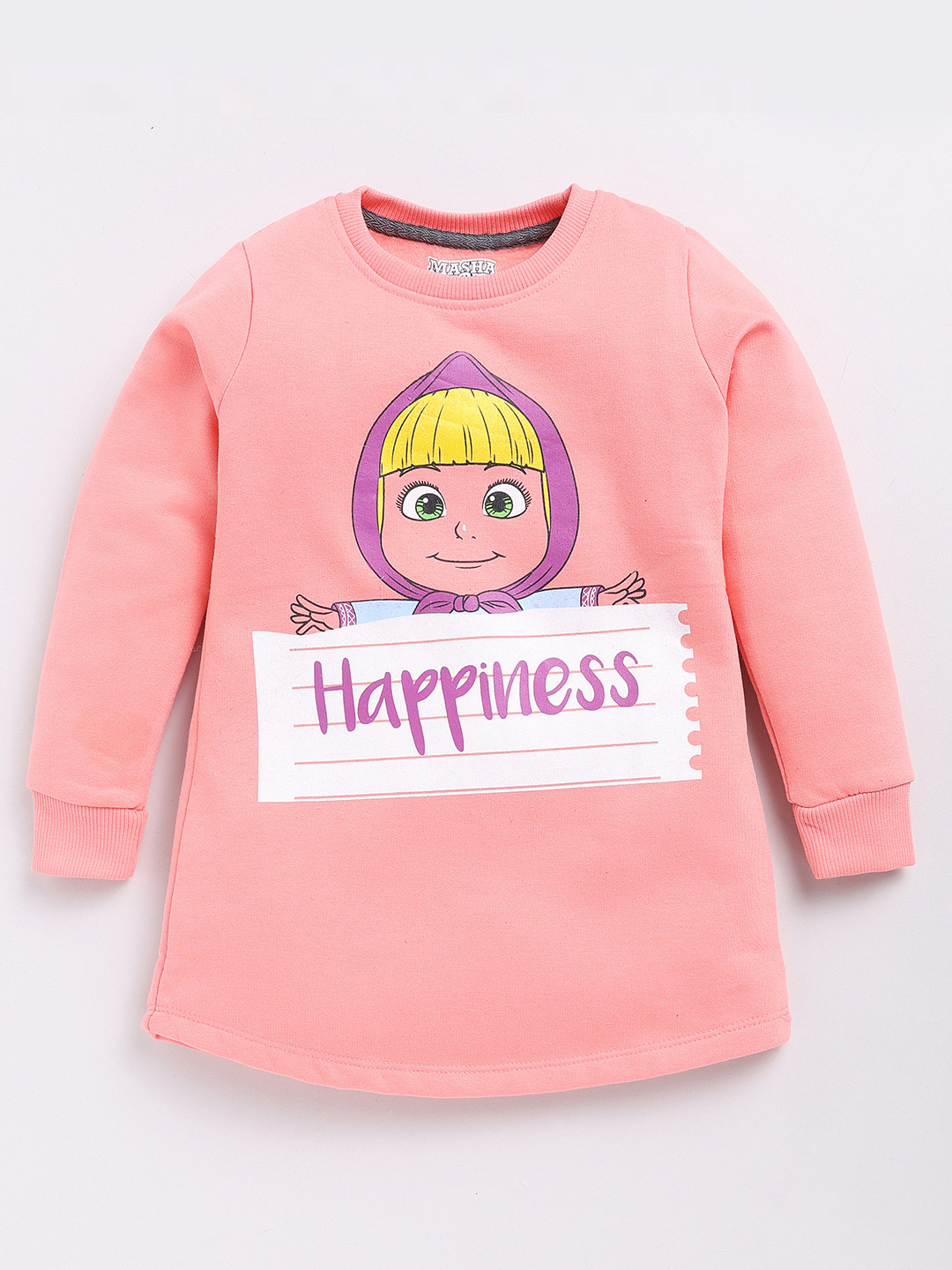 

Eteenz Girls Graphic Printed Premium Cotton Sweatshirt, Peach