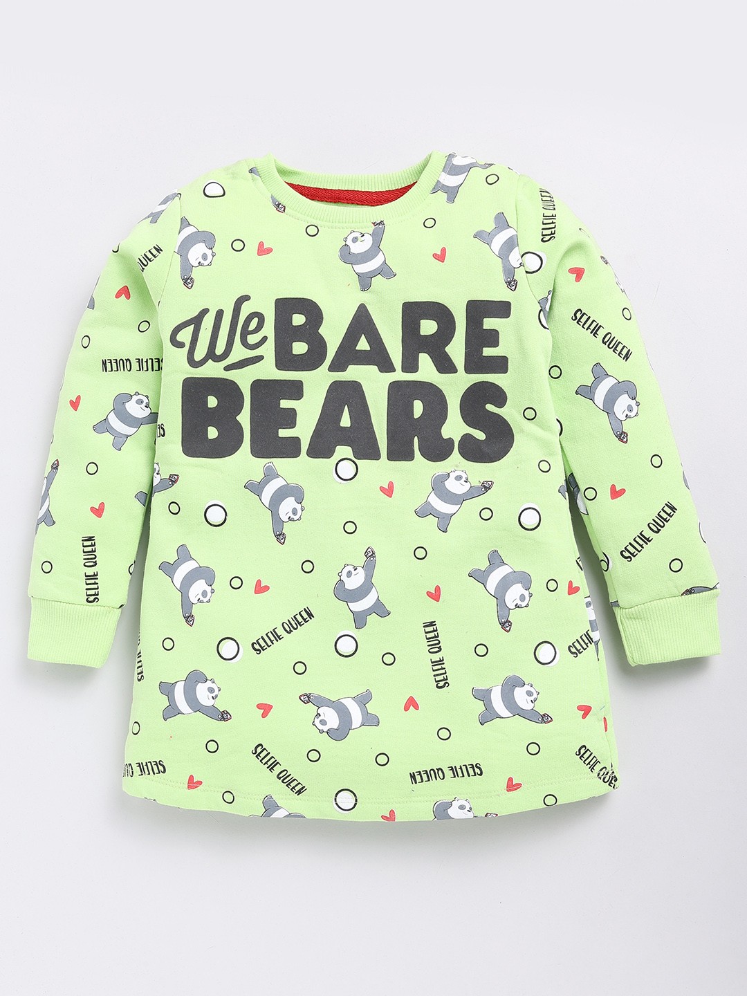 

Eteenz Girls Conversational Printed Typography Detailed Premium Cotton Sweatshirt, Lime green