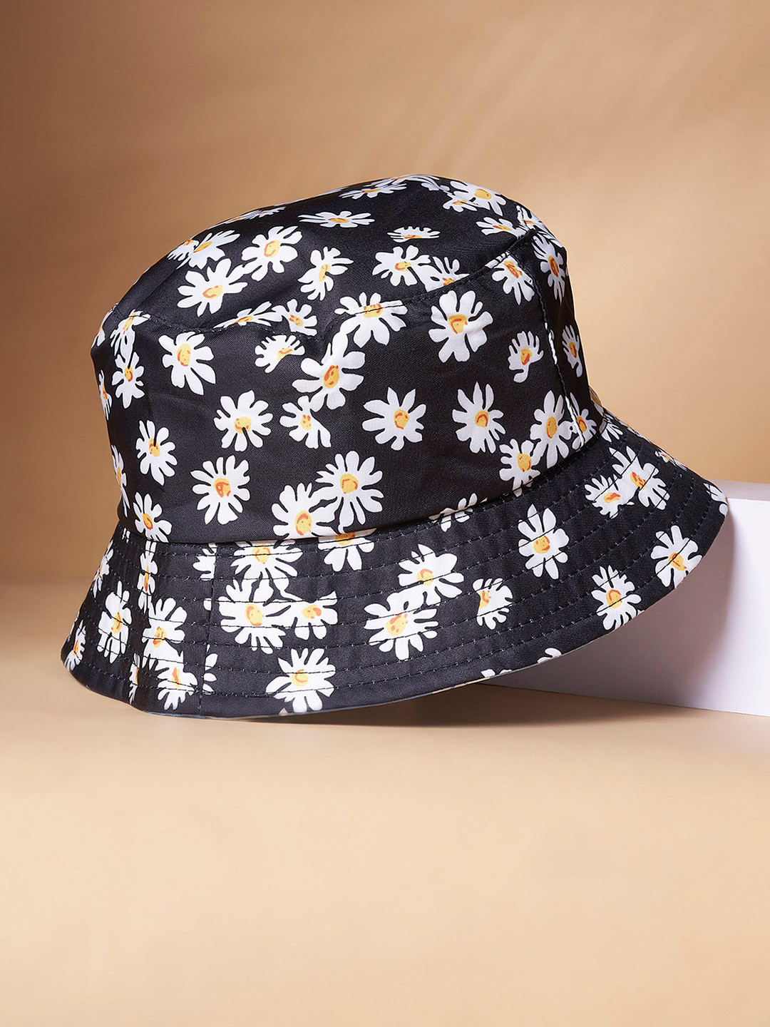 

Forever Glam by Pantaloons Floral Printed Bucket Hat, Black
