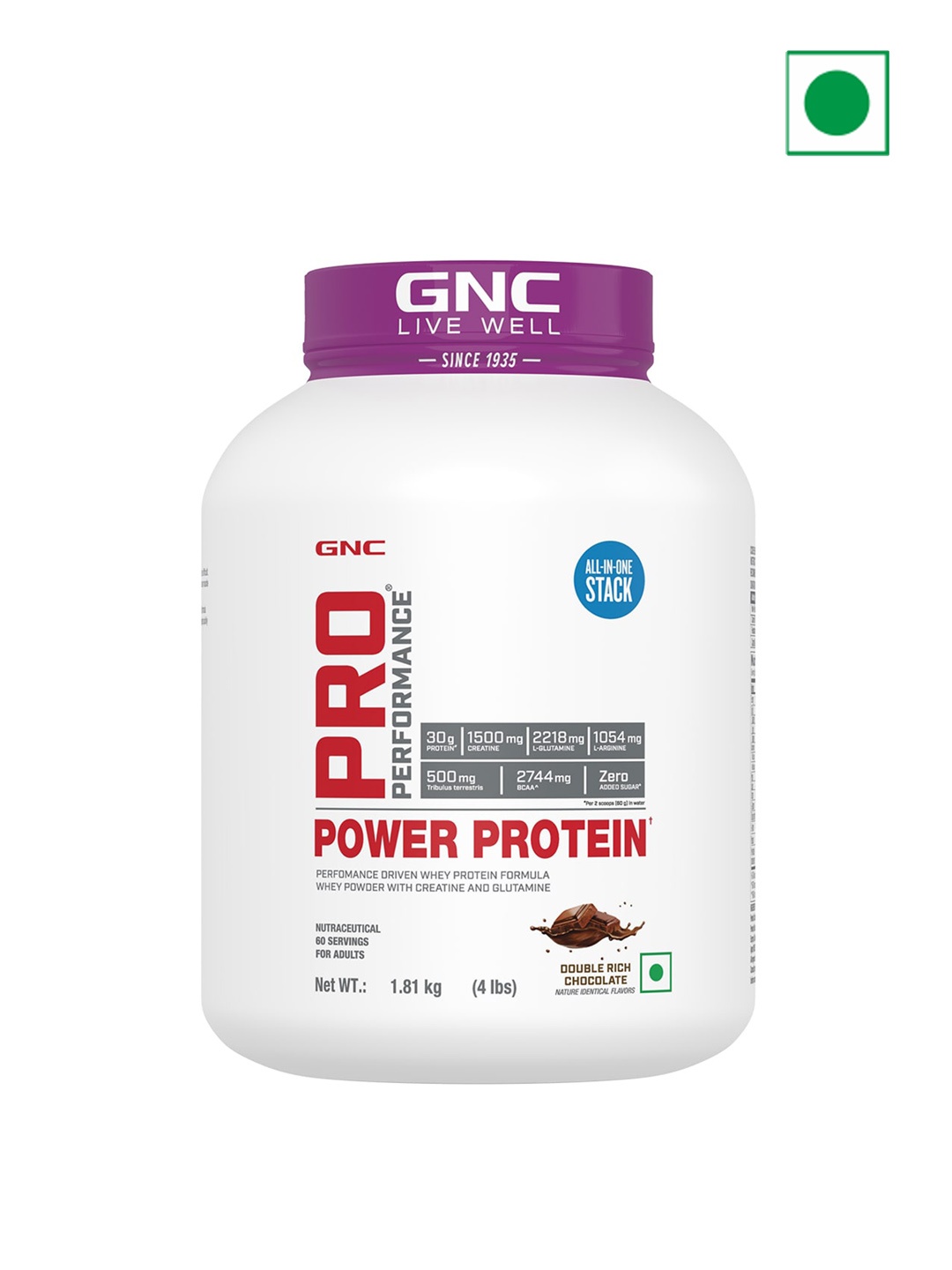 

GNC Pro Performance Double Rich Chocolate Power Protein 1.81 kg, White