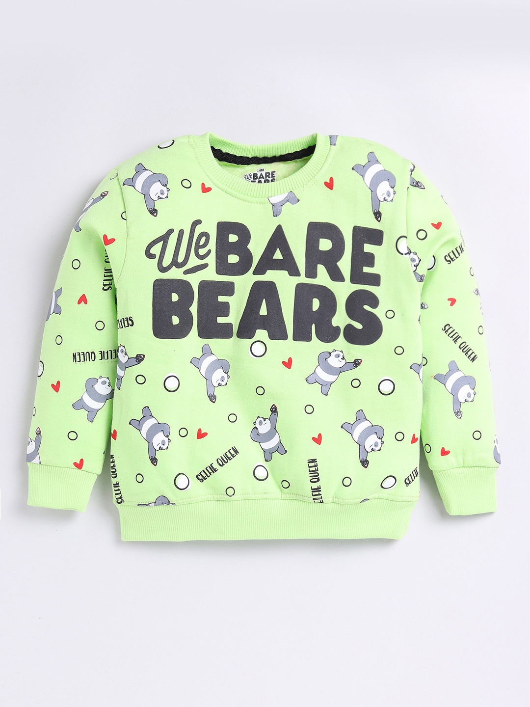 

Eteenz Girls The Bare Bears Printed Premium Cotton Sweatshirt, Fluorescent green