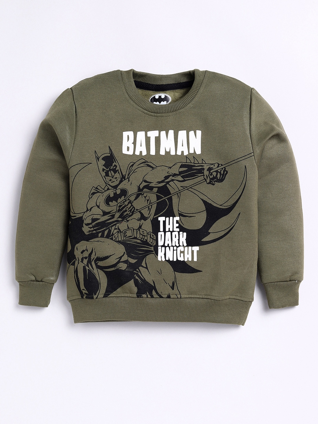 

Eteenz Boys Premium Cotton Batman Printed Sweatshirt, Olive