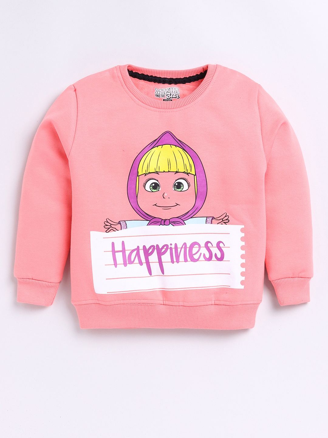 

Eteenz Girls Printed Premium Cotton Sweatshirt, Peach