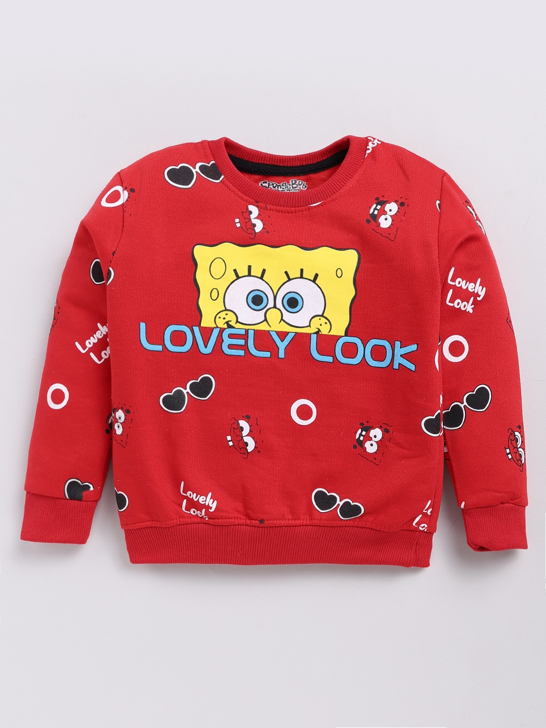 

Eteenz Girls Sponge Bob Printed Premium Cotton Sweatshirt, Red