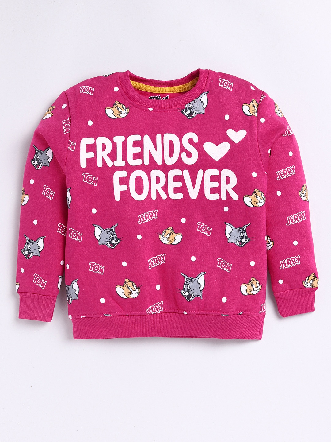 

Eteenz Girls Tom & Jerry Printed Sweatshirt, Fuchsia