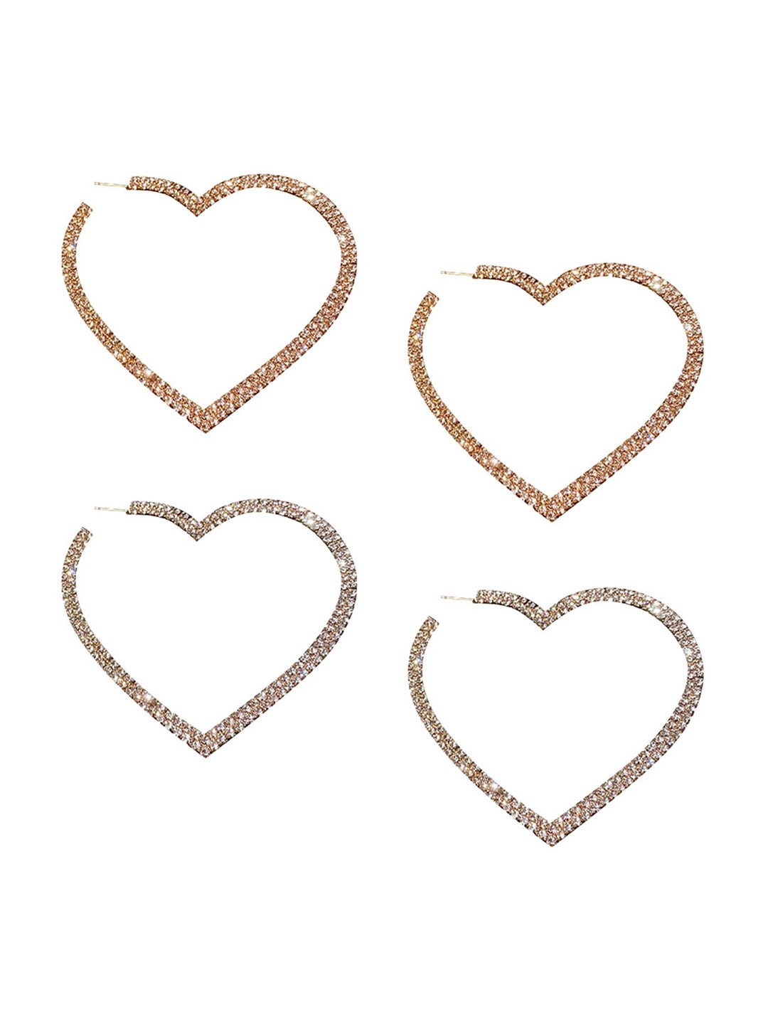 

Lyla Set Of 2 Contemporary Hoop Earrings, Gold