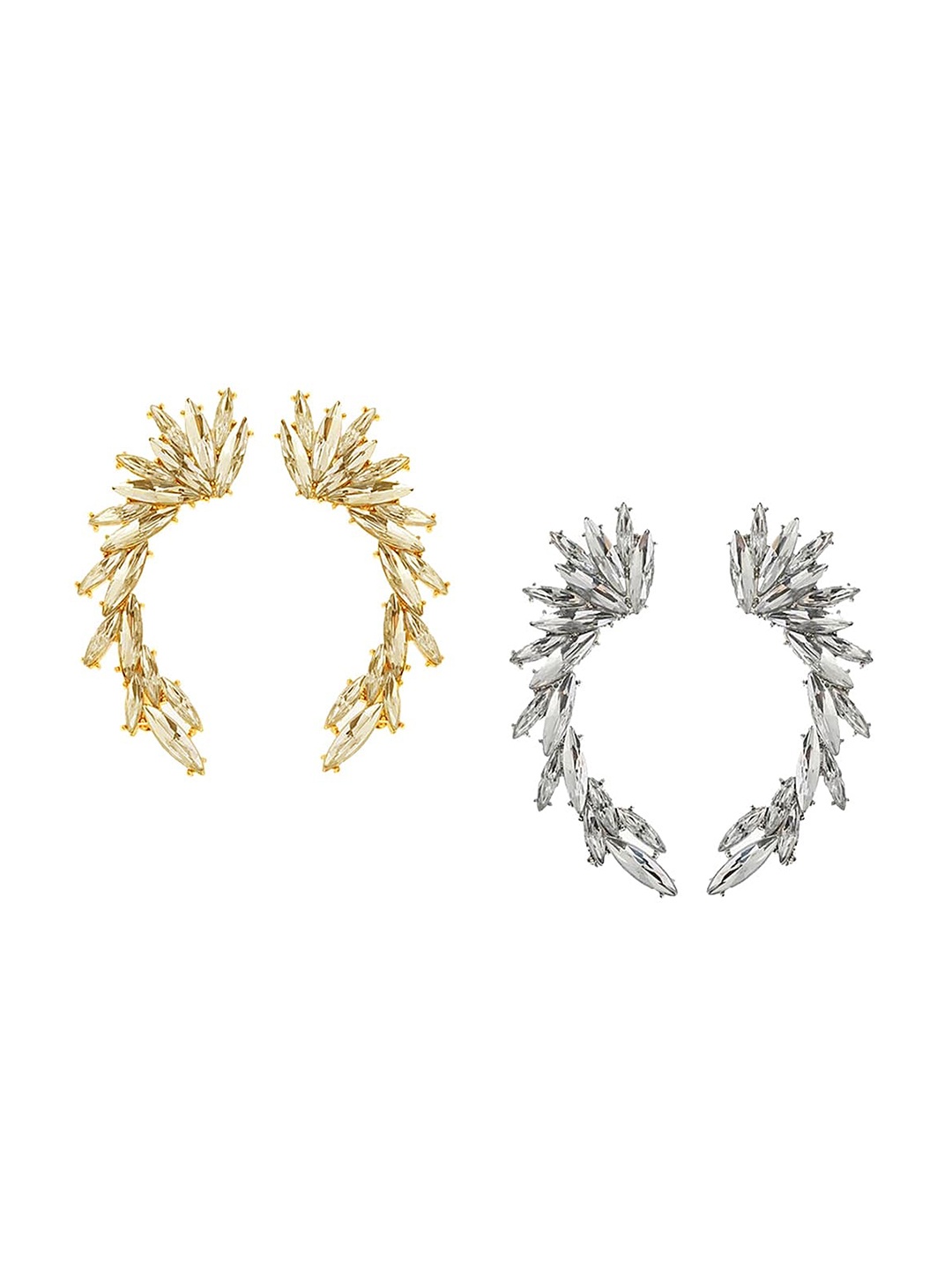 

Lyla Set Of 2 Contemporary Ear Cuff Earring, Gold