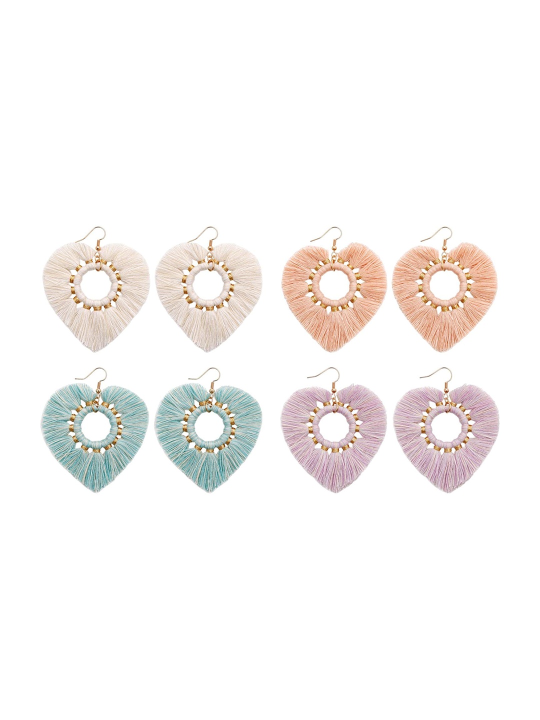 

Lyla Set Of 4 Contemporary Drop Earrings, White