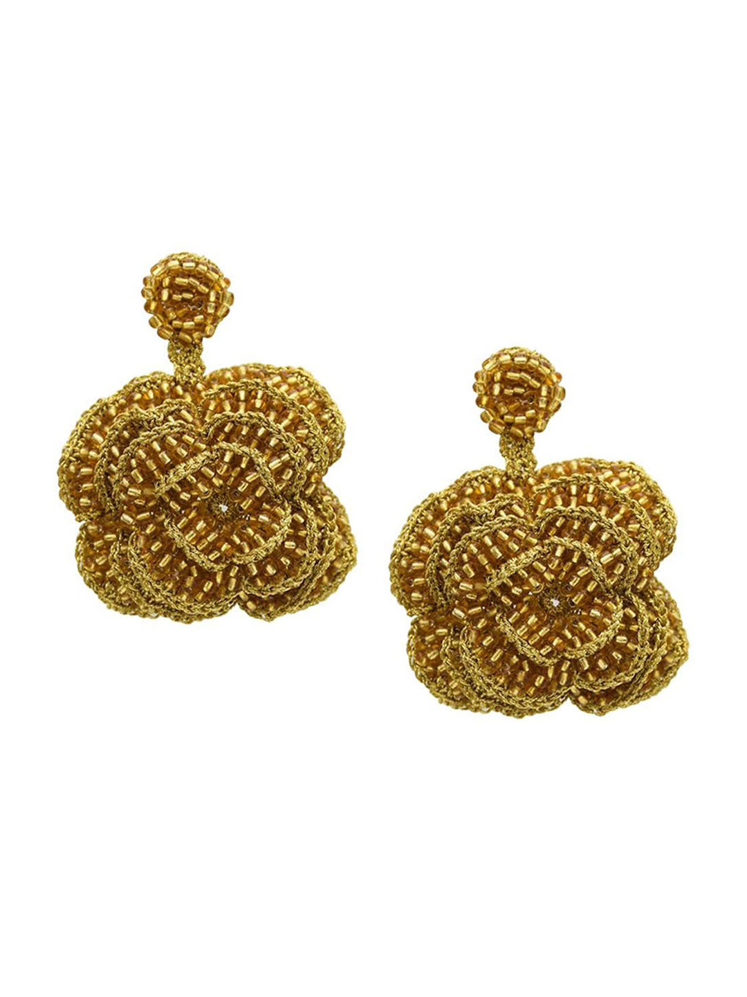 

Lyla Beaded Floral Studs Earrings, Gold