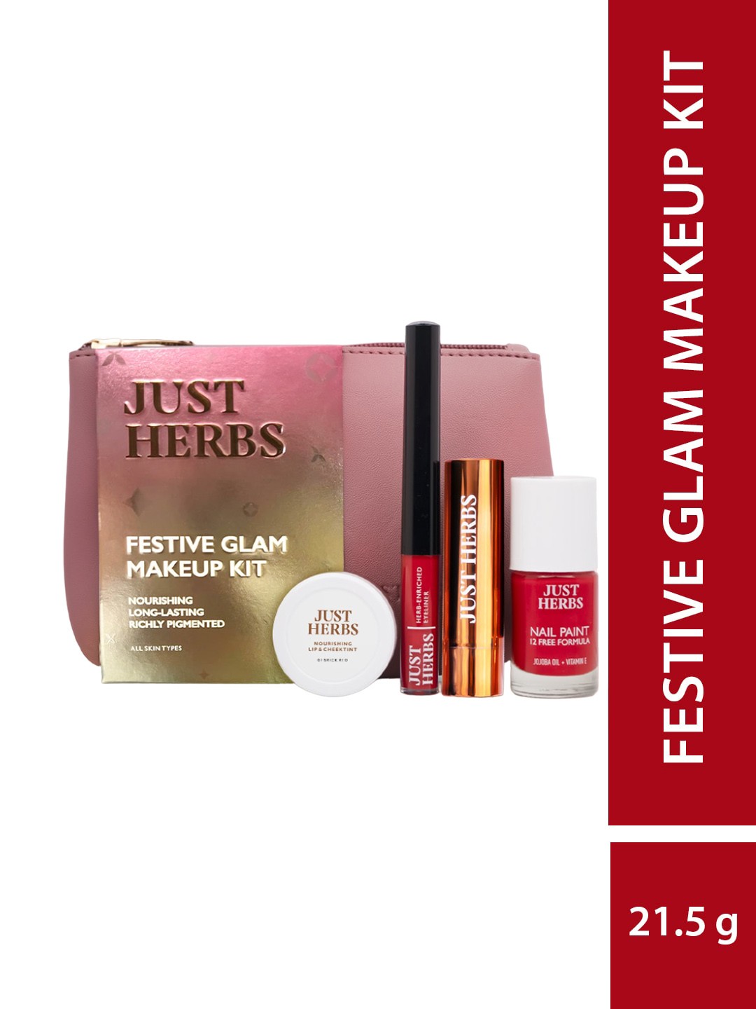 

Just Herbs Festive Glam Up Makeup Kit, 21.5g, Pink