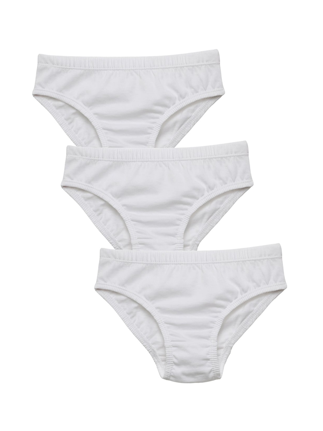 

Charm n Cherish Boys Pack Of 3 Pure Cotton Ribbed Briefs BWBRI39, White