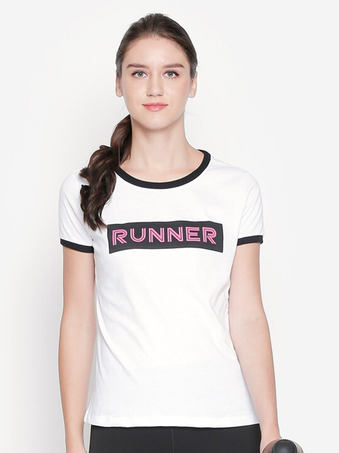 

Ajile by Pantaloons Typography Printed Running Cotton T-shirt, White