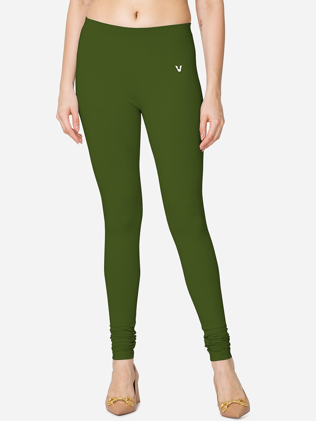 

VStar Slim-Fit Churidar Length Leggings, Green