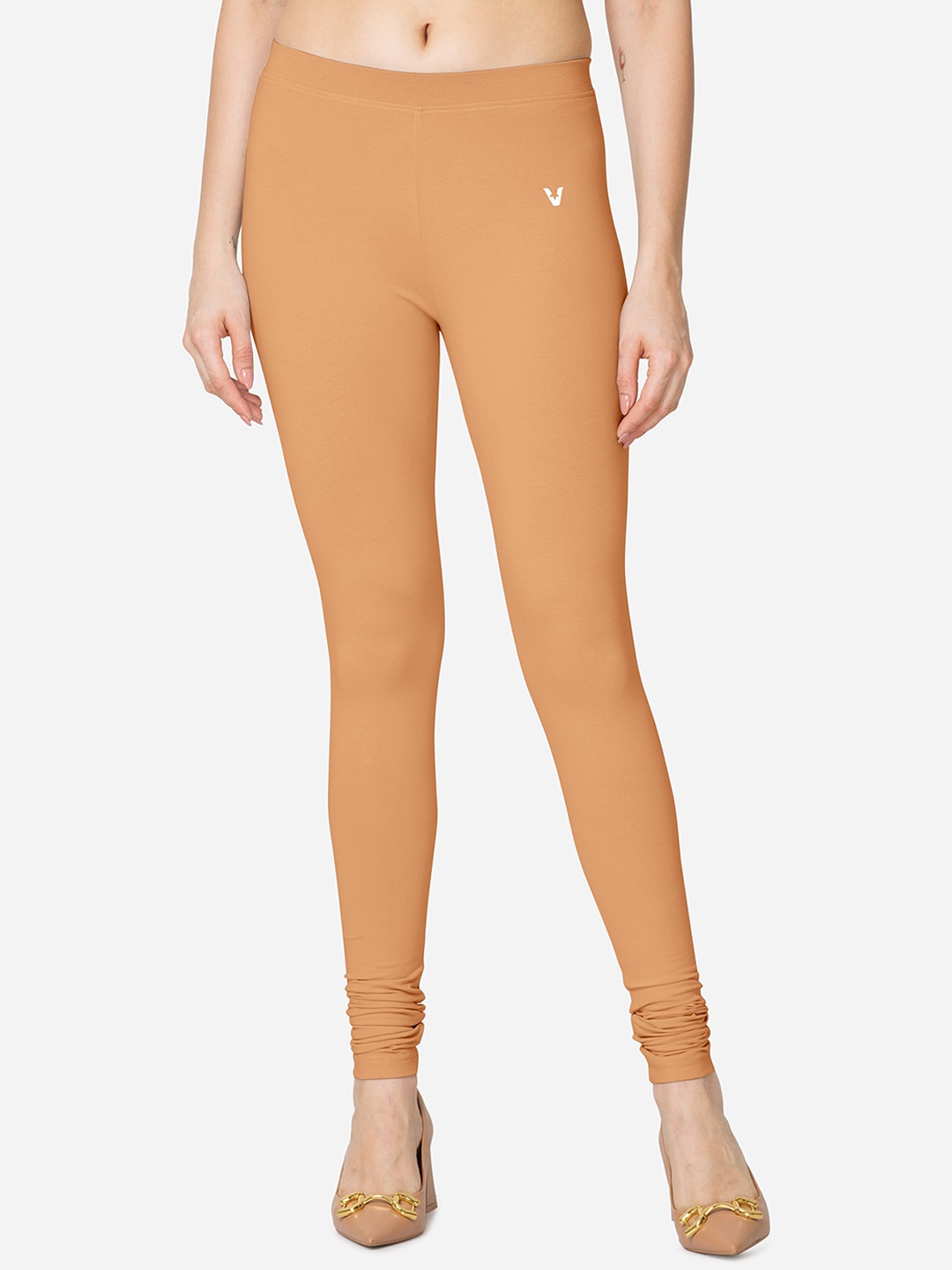 

VStar Slim-Fit Stretchable Churidar-Length Leggings, Brown