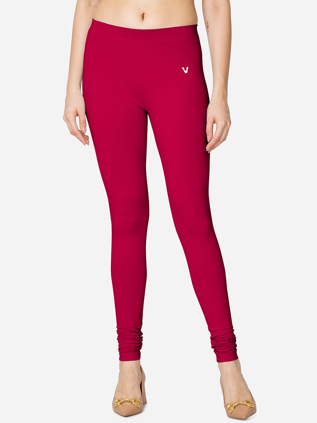 

VStar Slim-Fit Churidar Length Leggings, Red