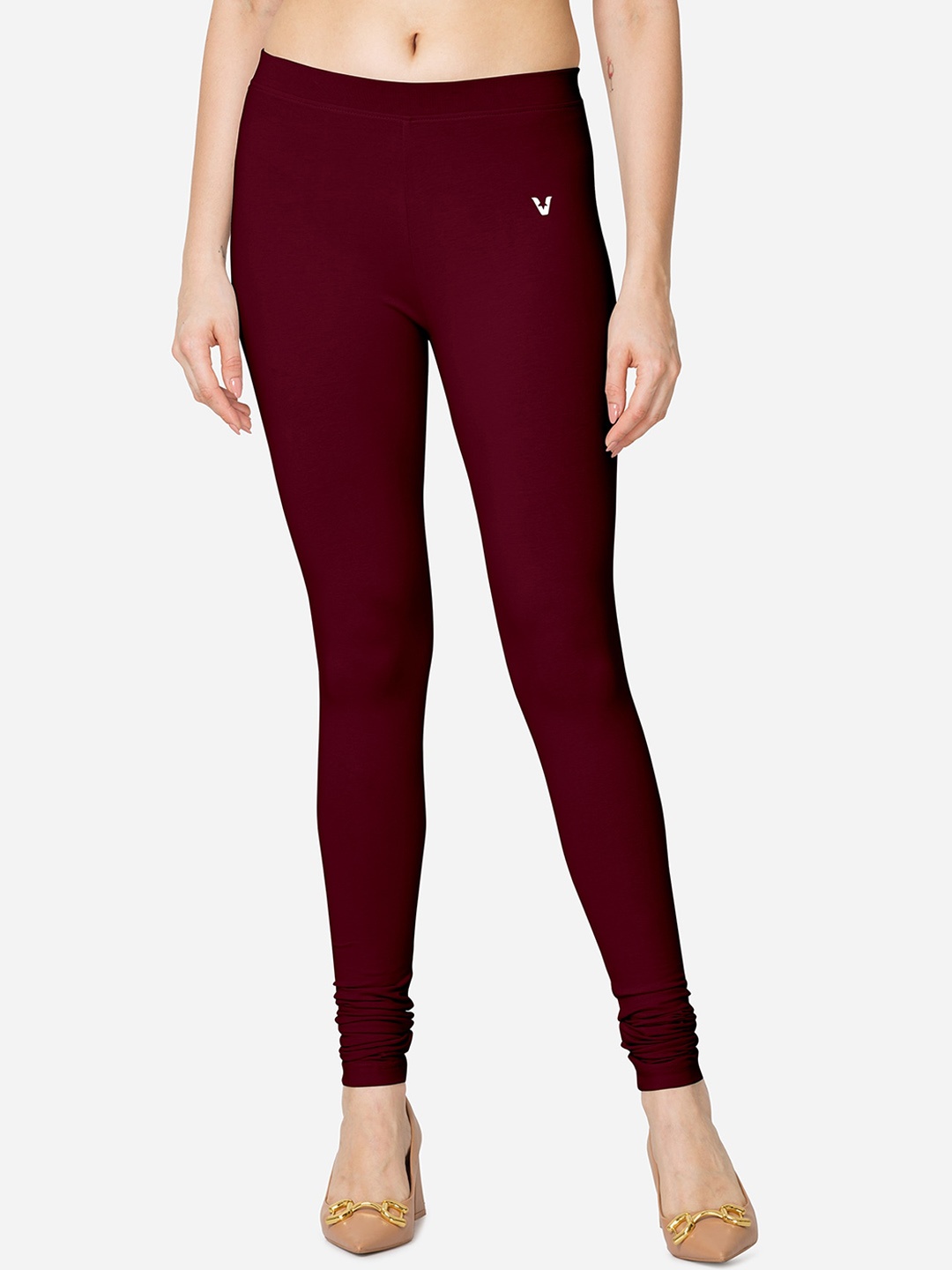 

VStar Cotton Stretchable Churidar-Length Leggings, Maroon