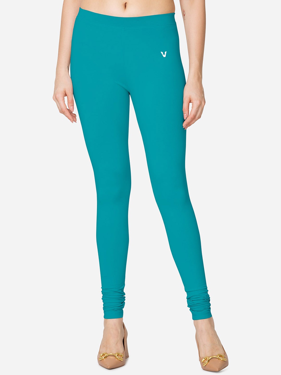 

VStar Slim-Fit Stretchable Churidar-Length Leggings, Blue