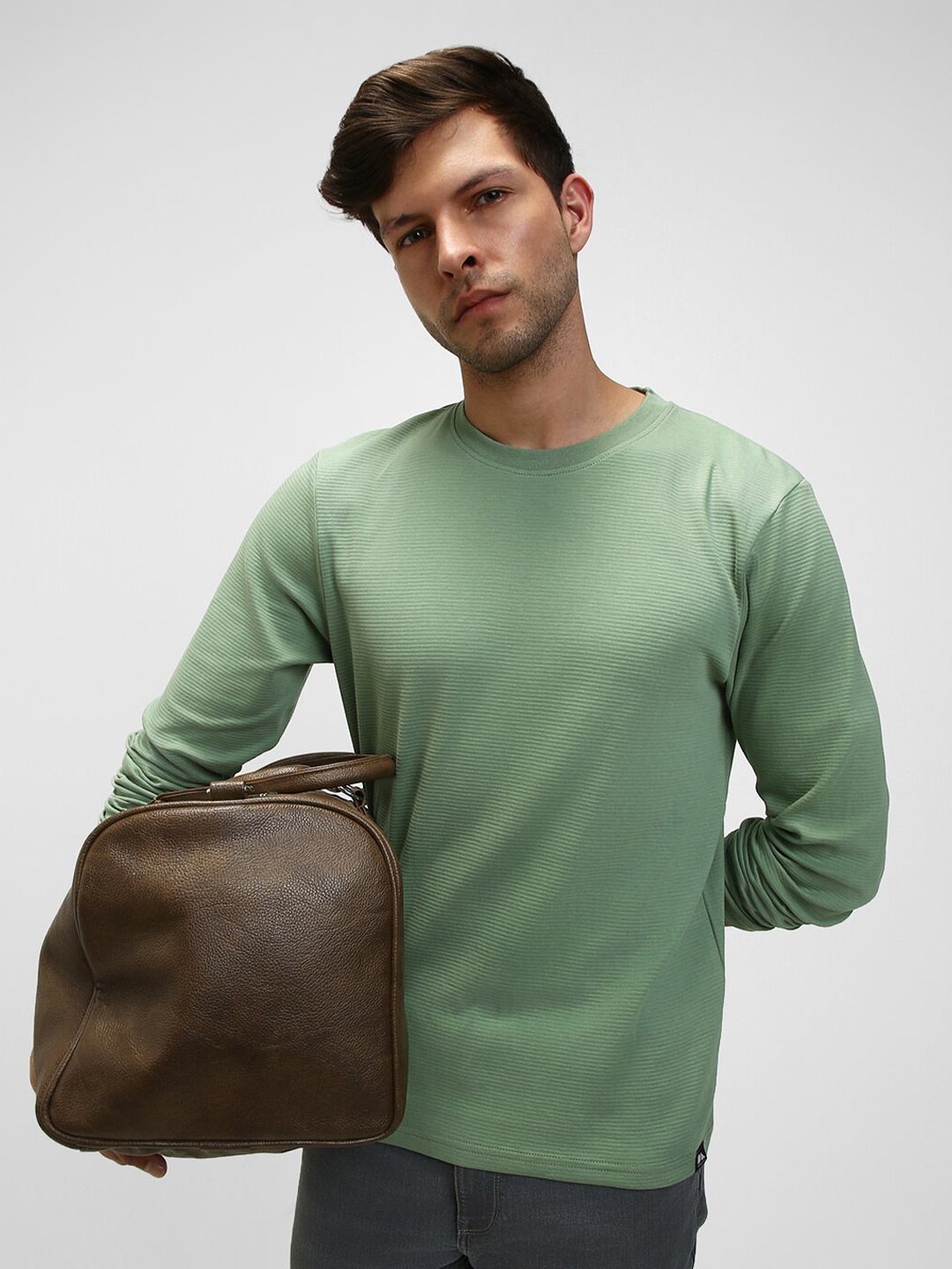 

Dennis Lingo Round Neck Cotton Slim Fit T-shirt, Green