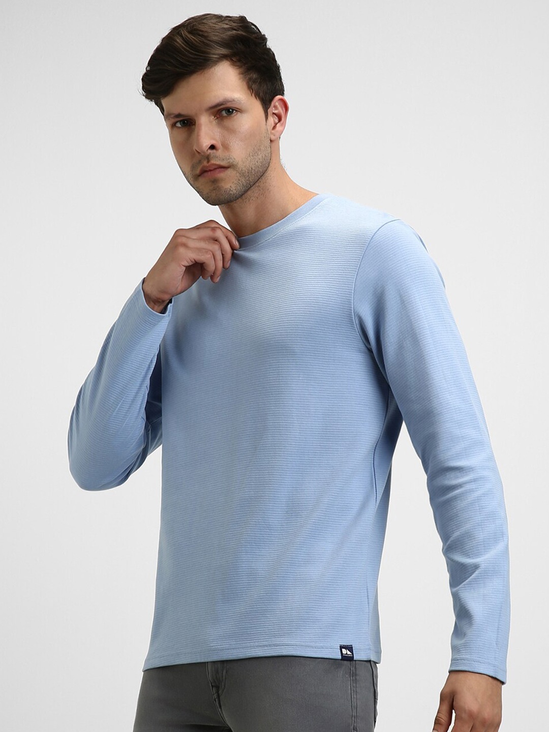 

Dennis Lingo Round Neck Slim Fit Cotton T-shirt, Blue