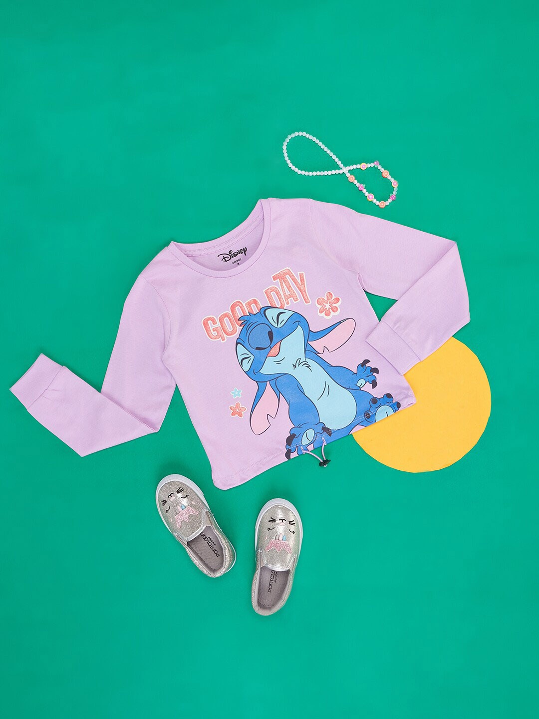 

Pantaloons Junior Girls Graphic Printed Cotton T-Shirt, Lavender