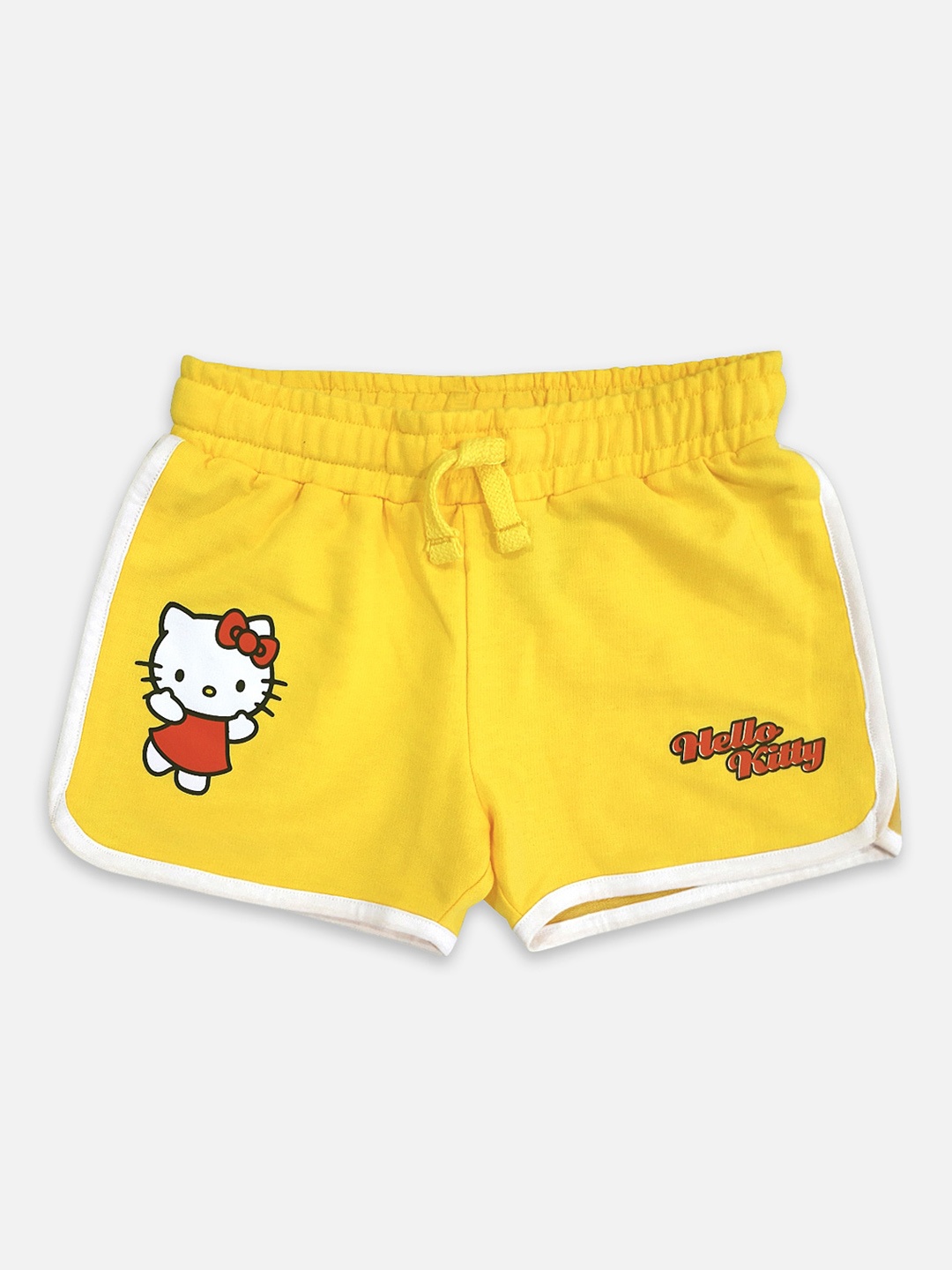 

Kids Ville Girls Hello Kitty Printed Cotton Shorts, Yellow