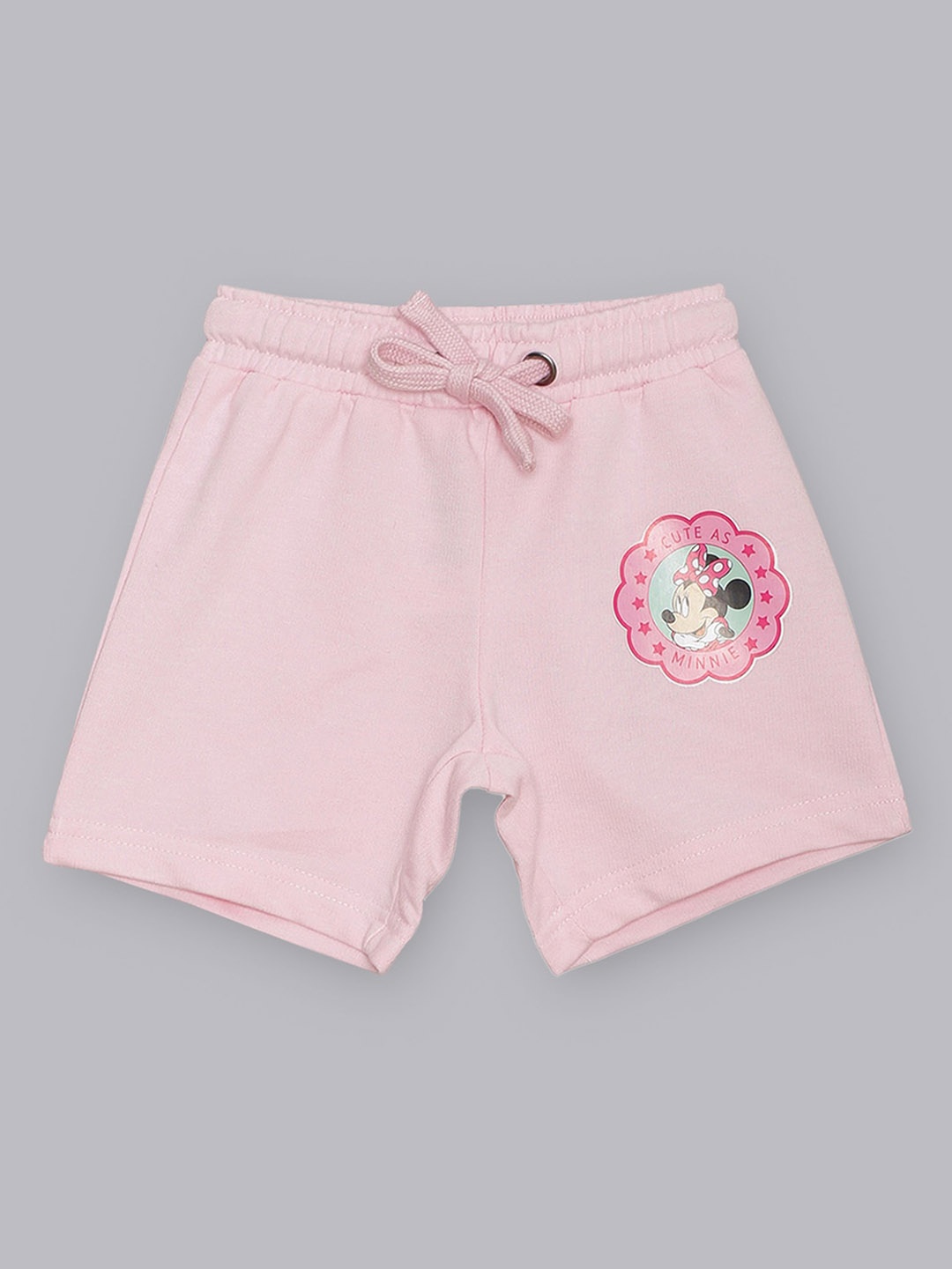 

Kids Ville Girls Minnie Mouse Printed Pure Cotton Shorts, Pink
