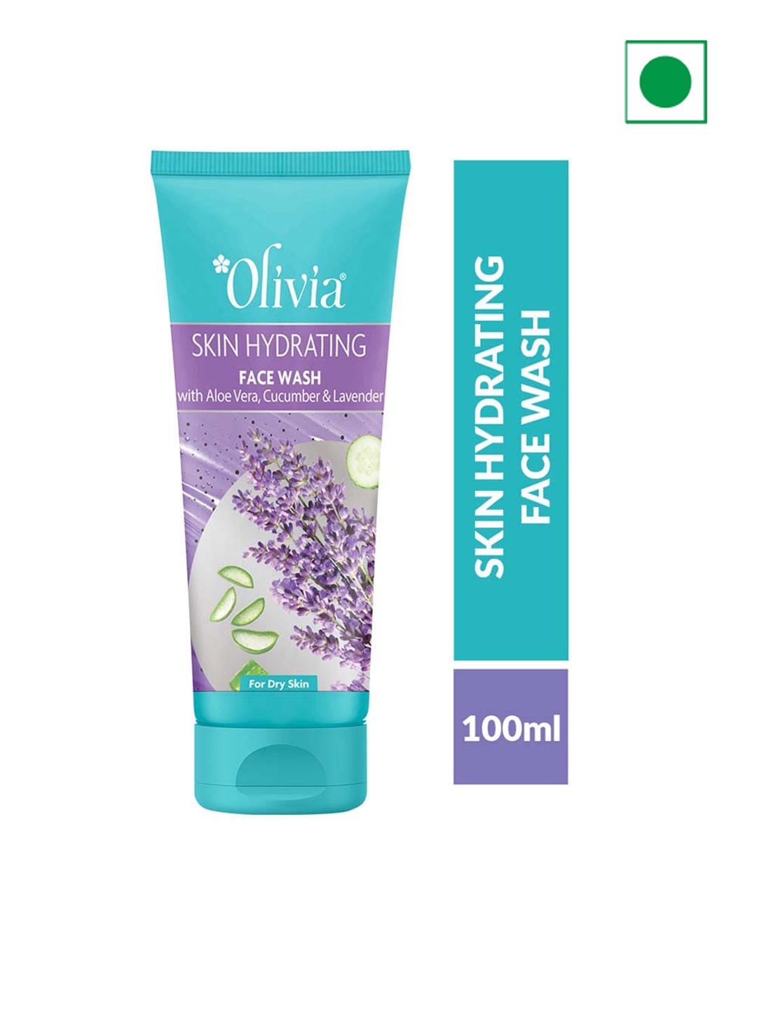 

Olivia Skin Hydrating Face Wash With Aloe Vera Cucumber And Lavender - 100ml, Purple
