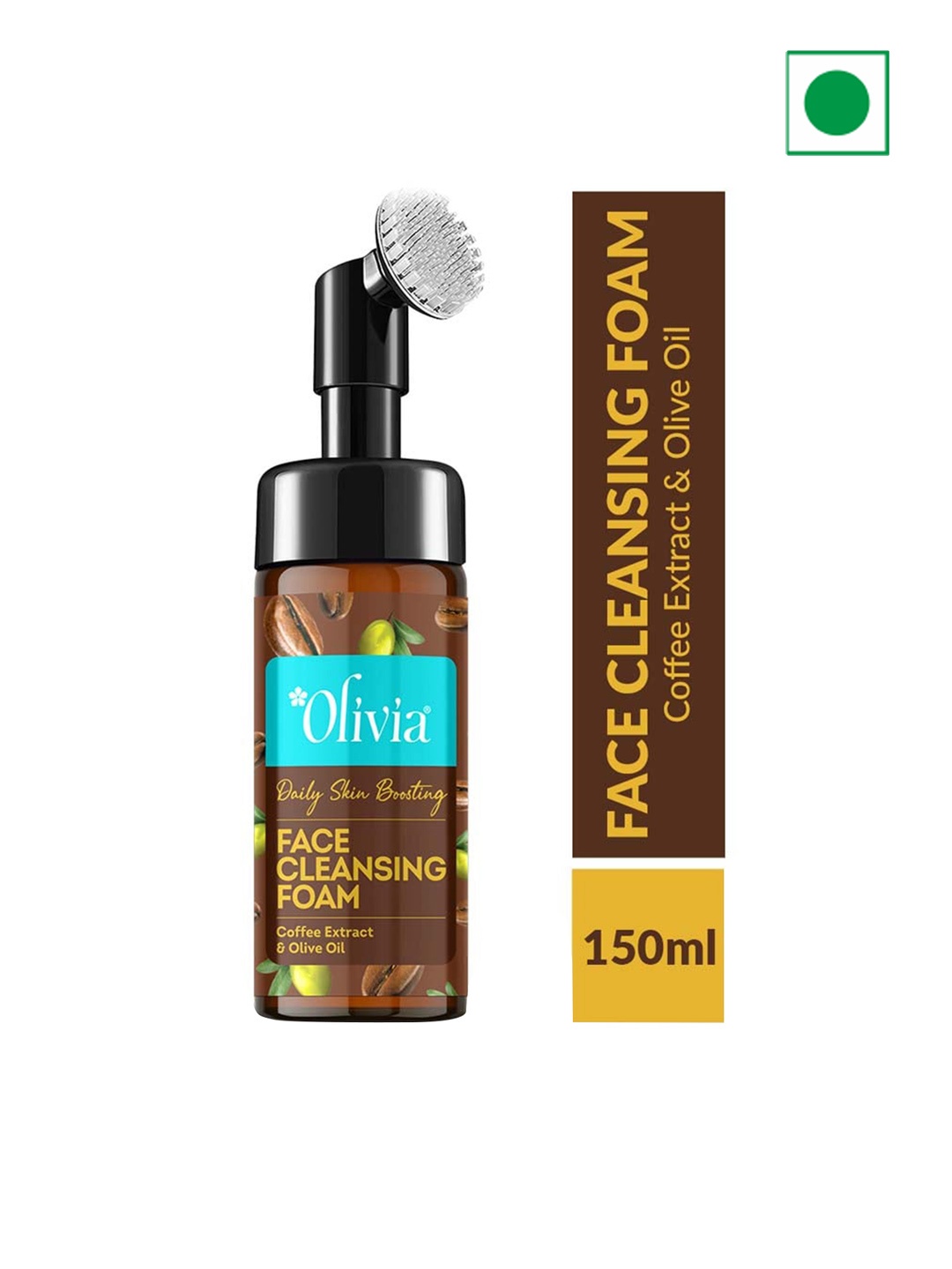 

Olivia Daily Skin Boosting Face Cleansing Foam With Coffee Extract & Olive Oil - 150ml, Brown