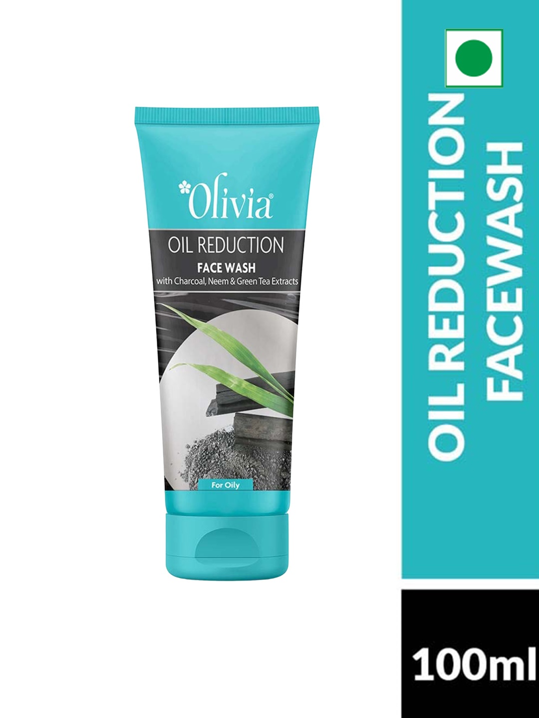 

Olivia Oil Reduction Face Wash With Charcoal Neem & Green Tea Extracts - 100ml, Black