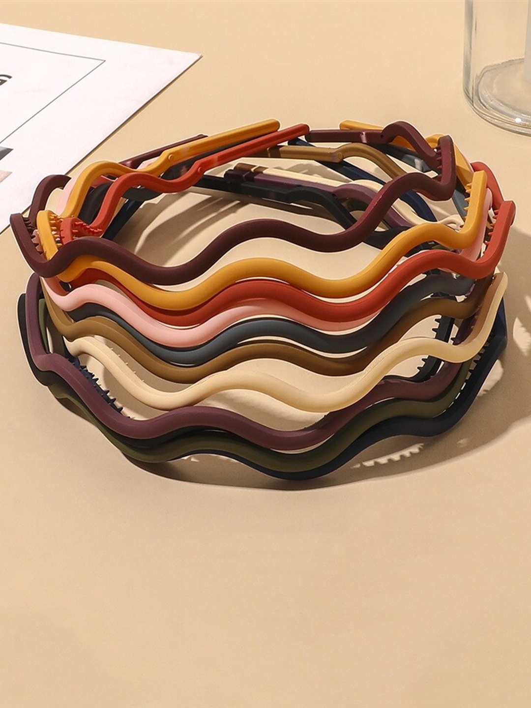 

Krelin Set Of 10 Zig Zag Hairband, Yellow