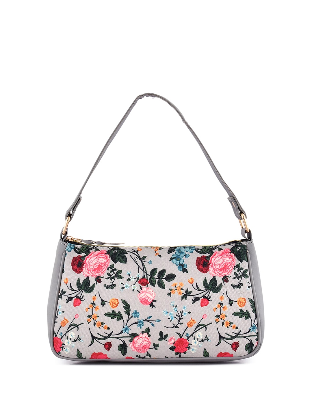 

DressBerry Floral Printed Structured Shoulder Bag, Grey