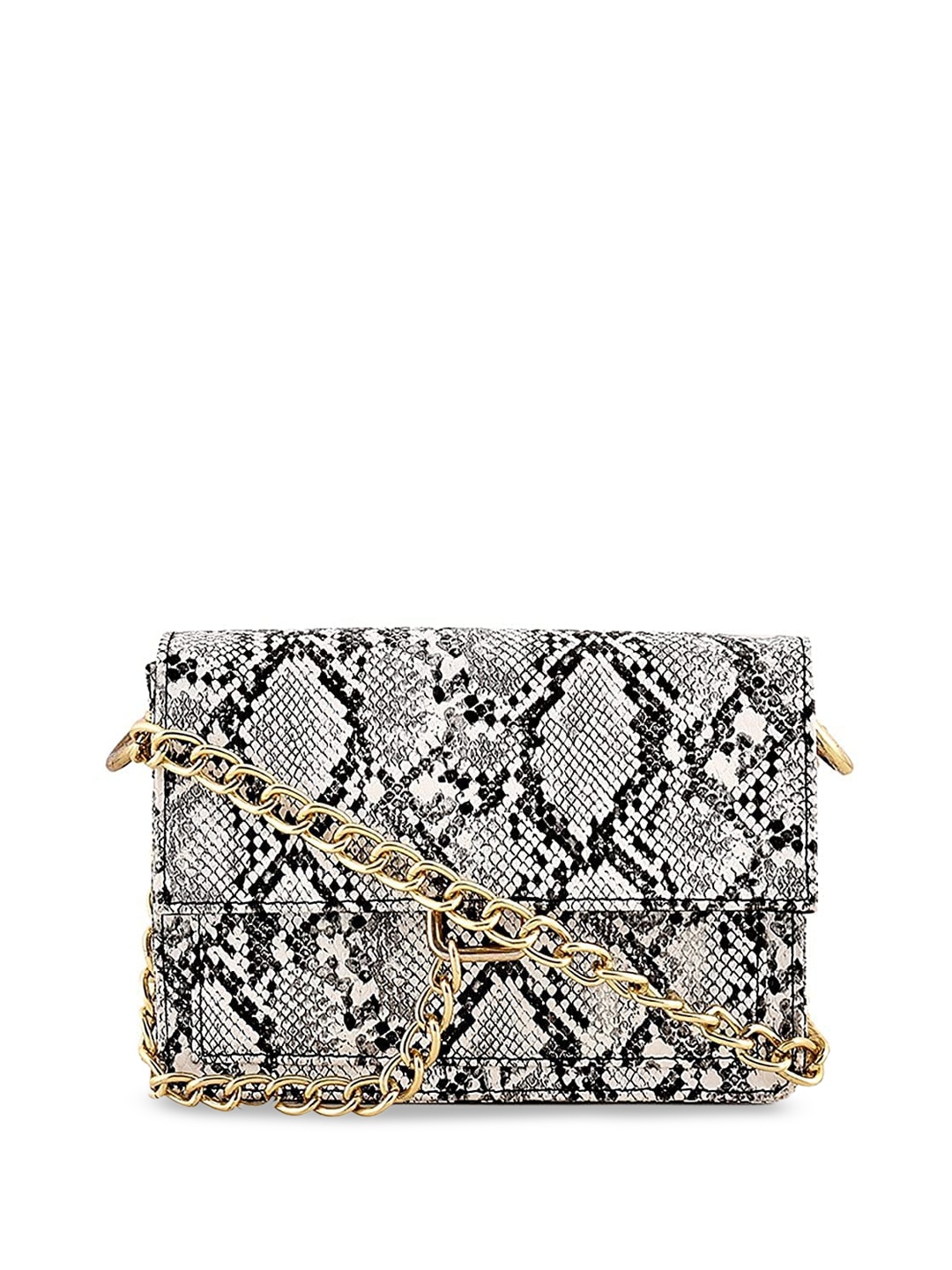 

DressBerry White Animal Printed Structured Sling Bag