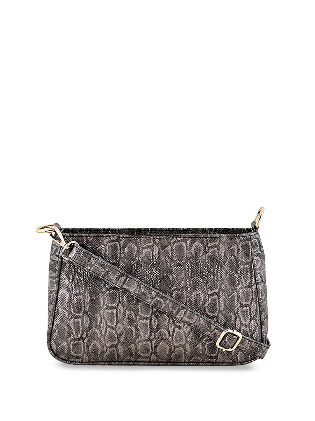 

DressBerry Grey Animal Printed Structured Sling Bag