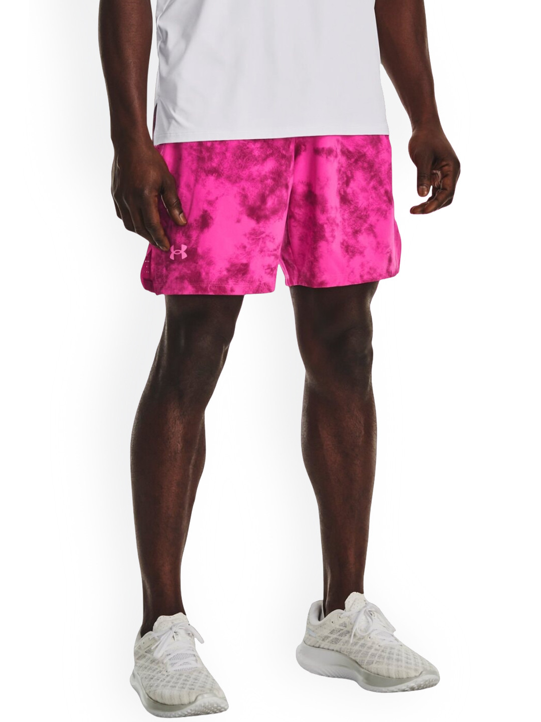 

UNDER ARMOUR Launch Elite 7'' Men Printed Slim-Fit Sports Shorts, Pink