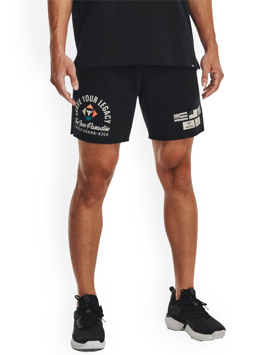 

UNDER ARMOUR Men Printed Project Rock Heavyweight Terry Loose-Fit Shorts, Black
