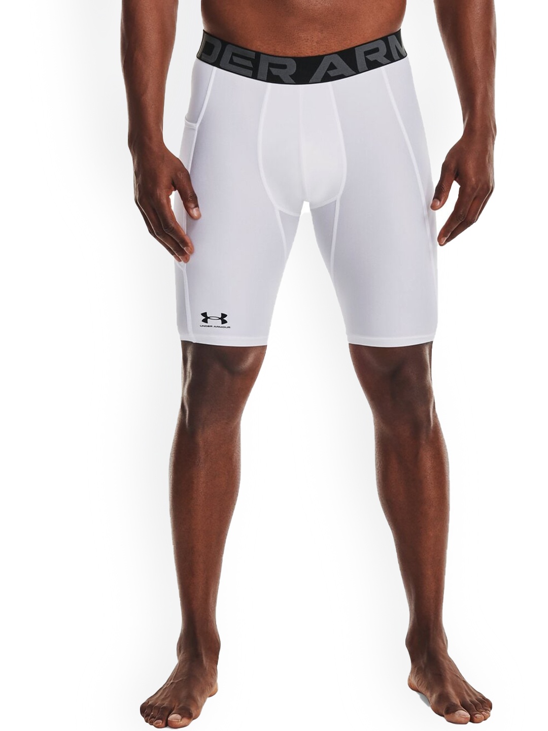 

UNDER ARMOUR Men Brand Logo Printed Skinny-Fit Shorts, White