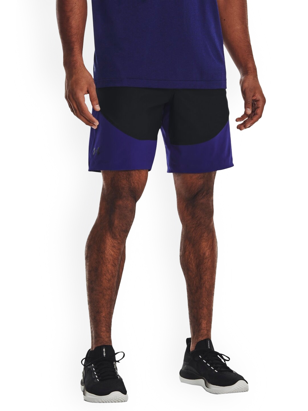 

UNDER ARMOUR Men Unstoppable Hybrid Brand Logo Printed Slim-Fit Sports Shorts, Black