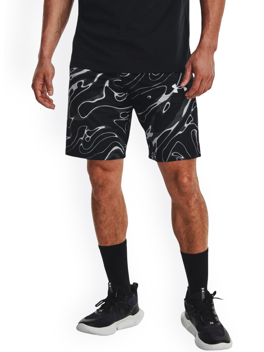 

UNDER ARMOUR Men Printed Slim-Fit Shorts, Black