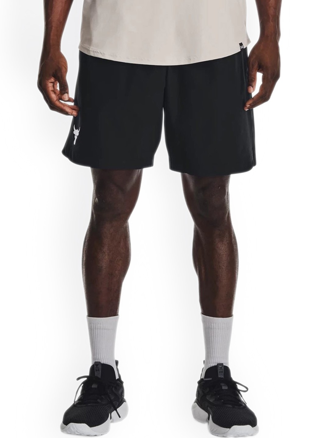 

UNDER ARMOUR Project Rock Woven Men Loose-Fit Sports Shorts, Black