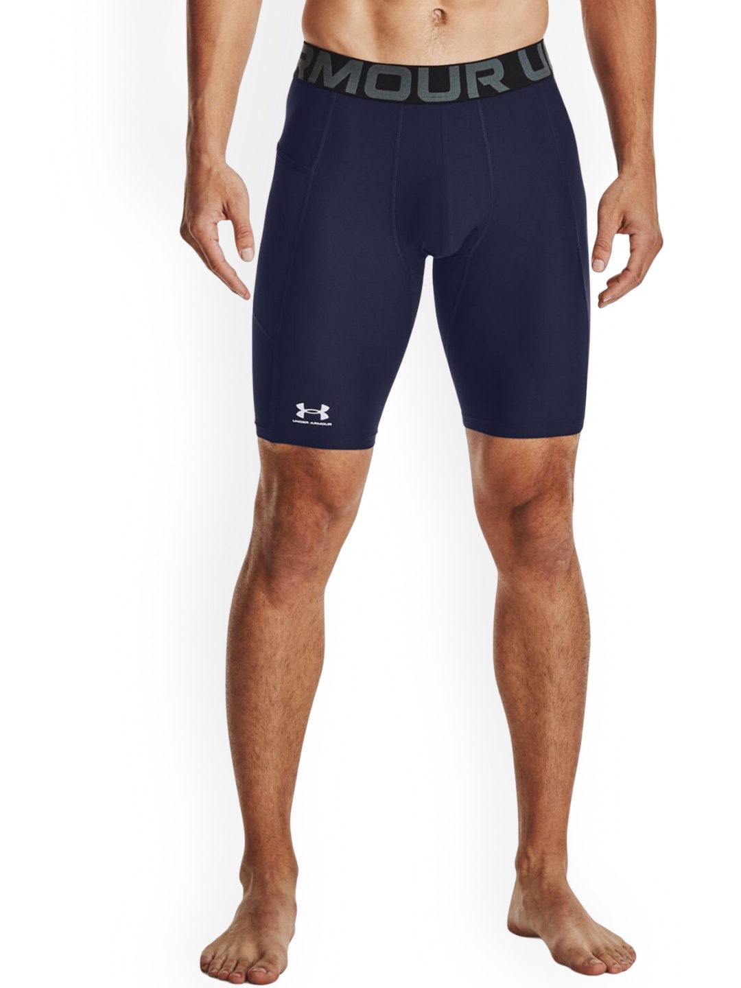 

UNDER ARMOUR Men Brand Logo Printed Skinny-Fit Shorts, Blue