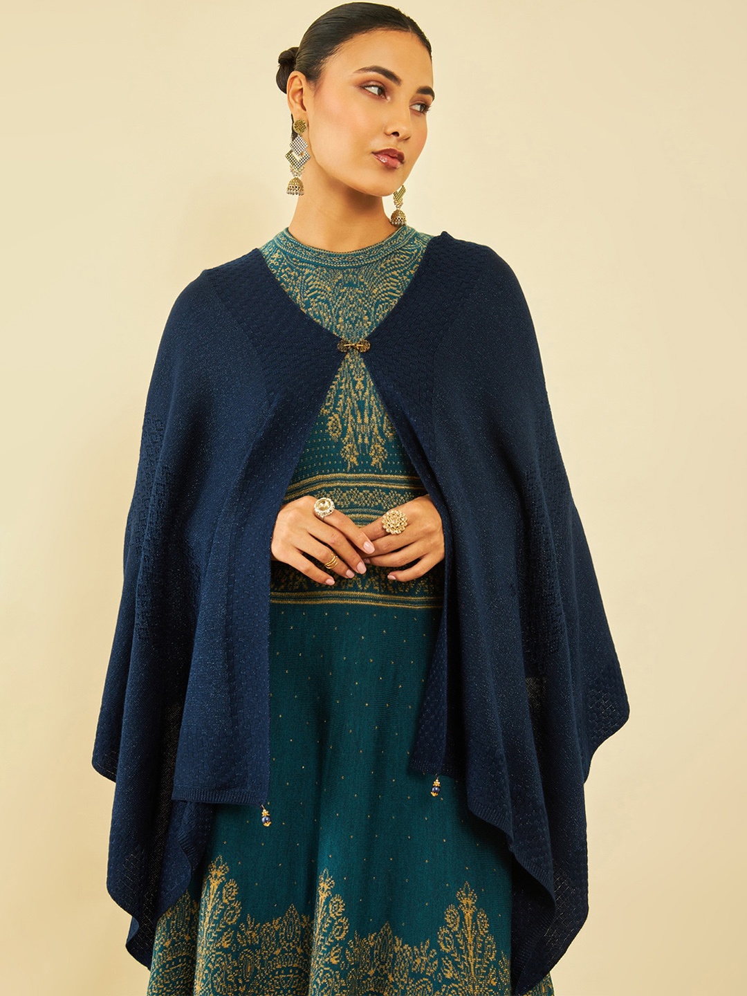 

Soch Abstract Woven Design Acrylic Shawl, Navy blue