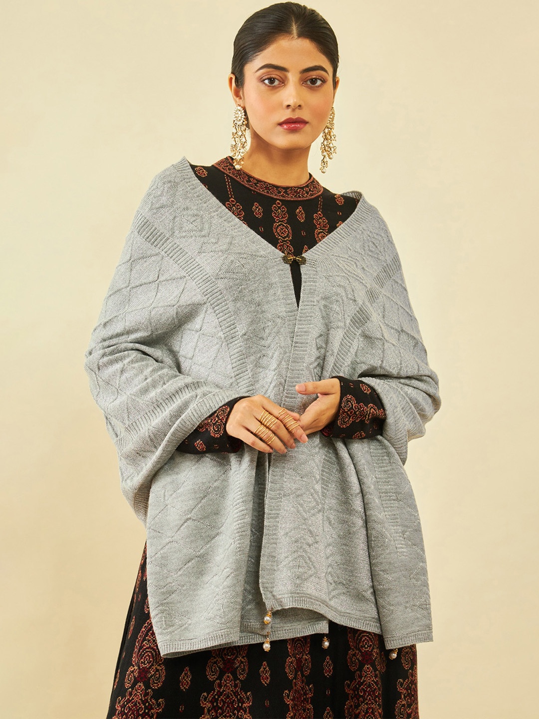 

Soch Woven Design Shawl, Grey