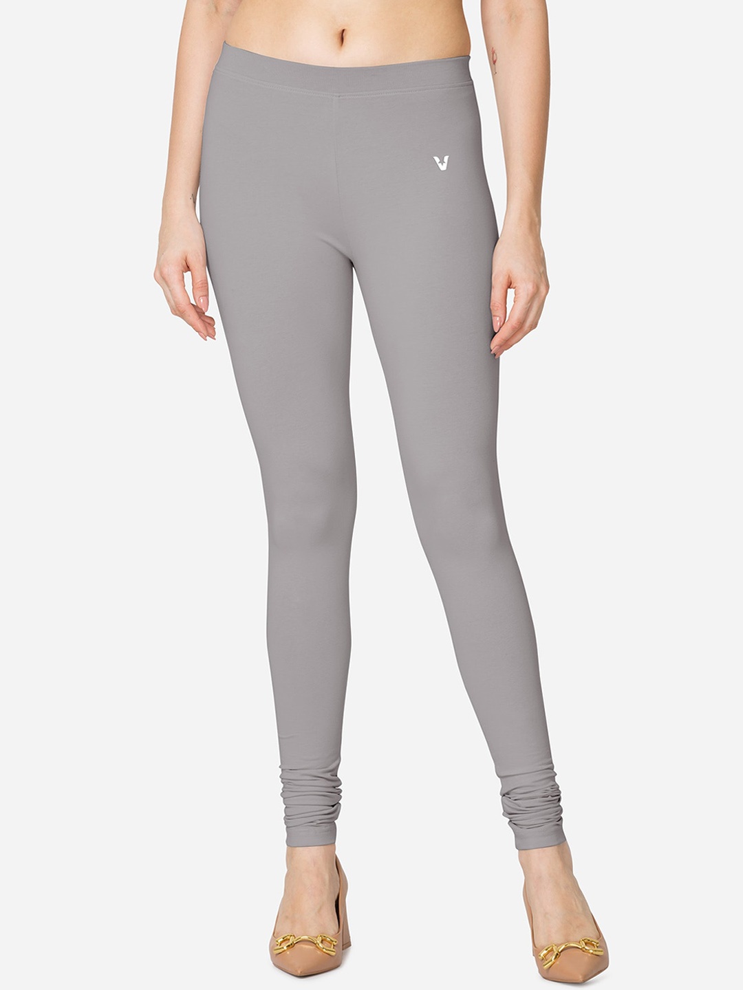 

VStar Cotton Stretchable Churidar-Length Leggings, Grey