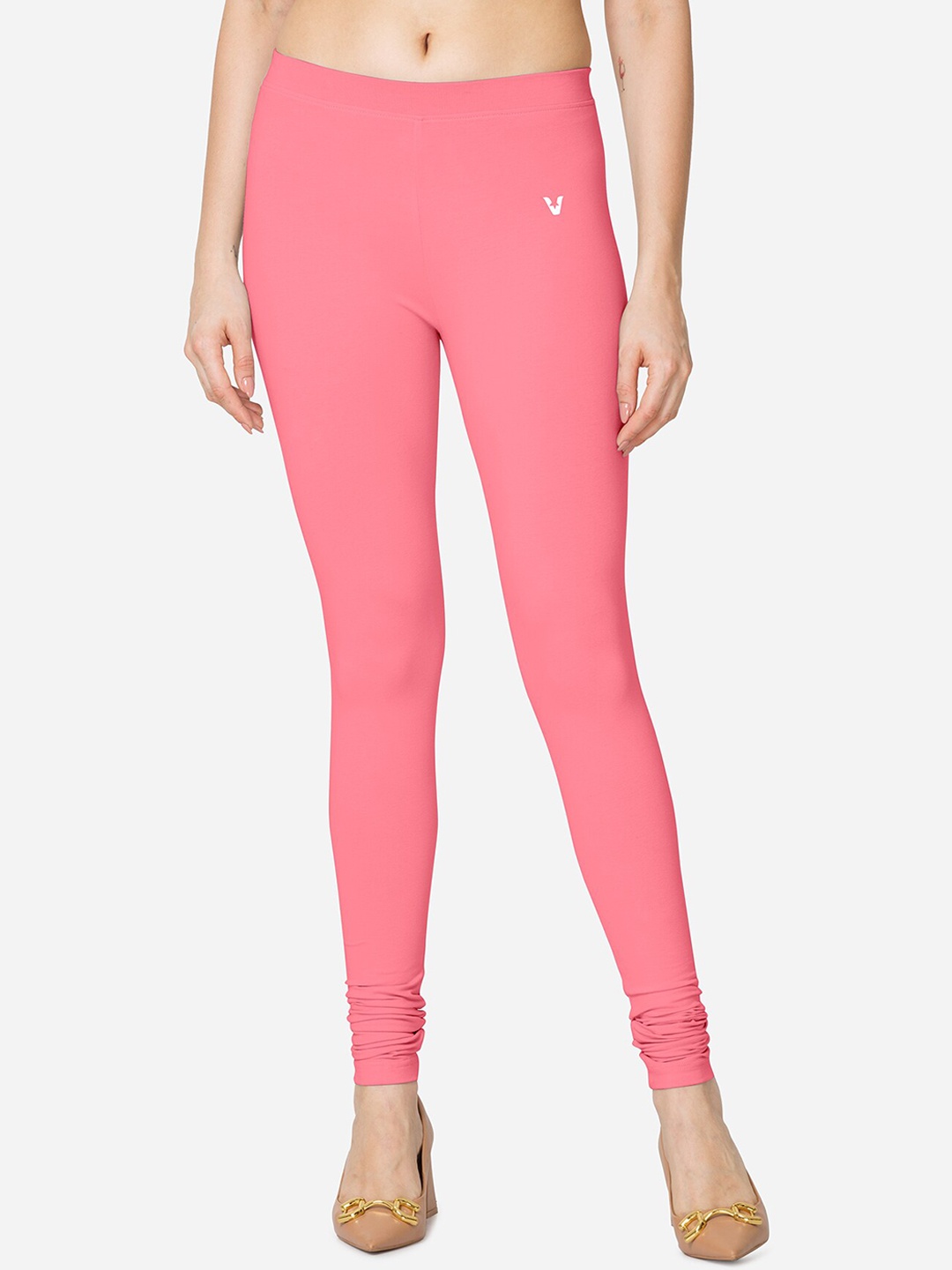 

VStar Slim Fit Churidar Length Leggings, Pink