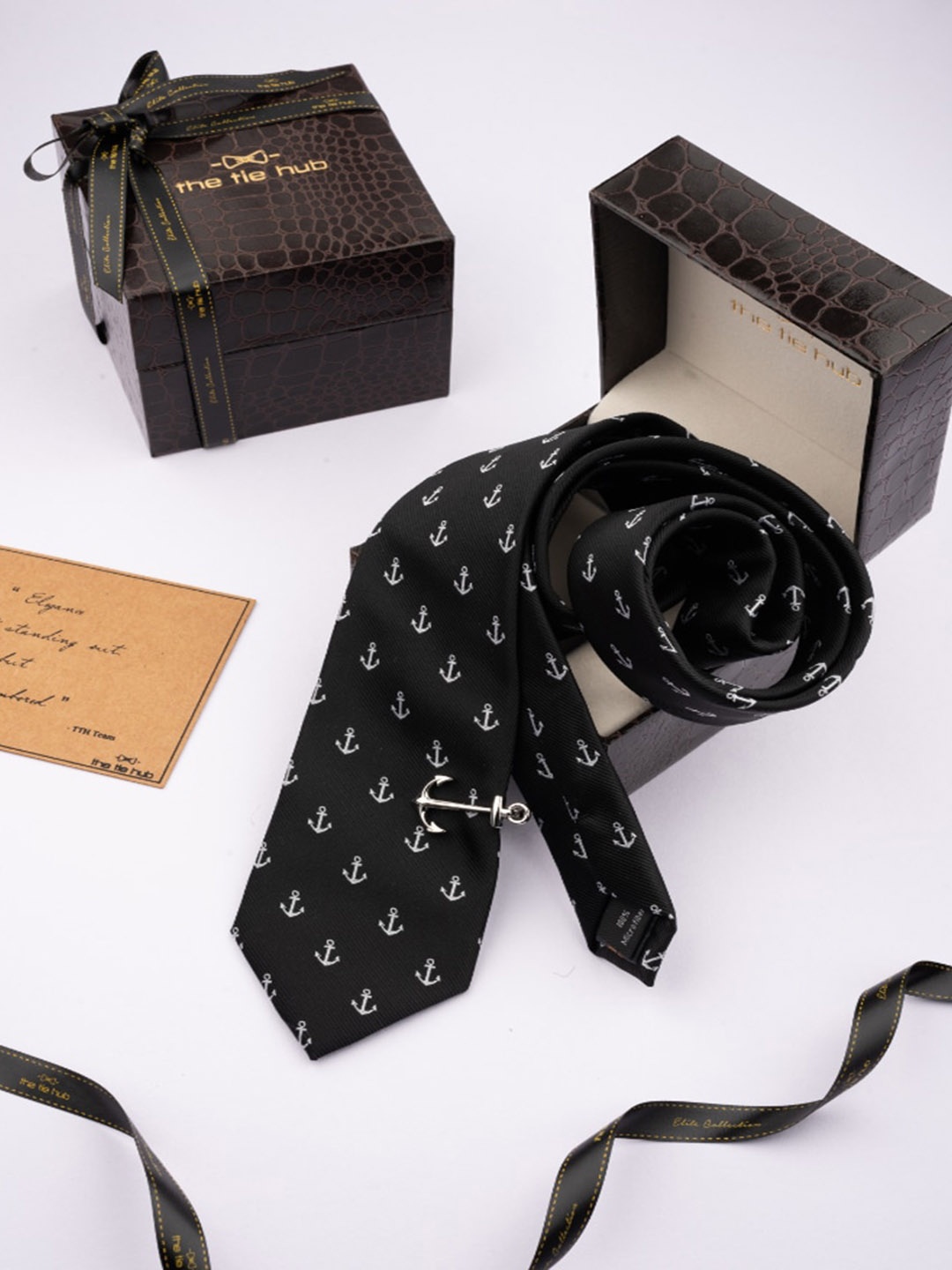 

The Tie Hub Printed Accessory Gift Set, Black