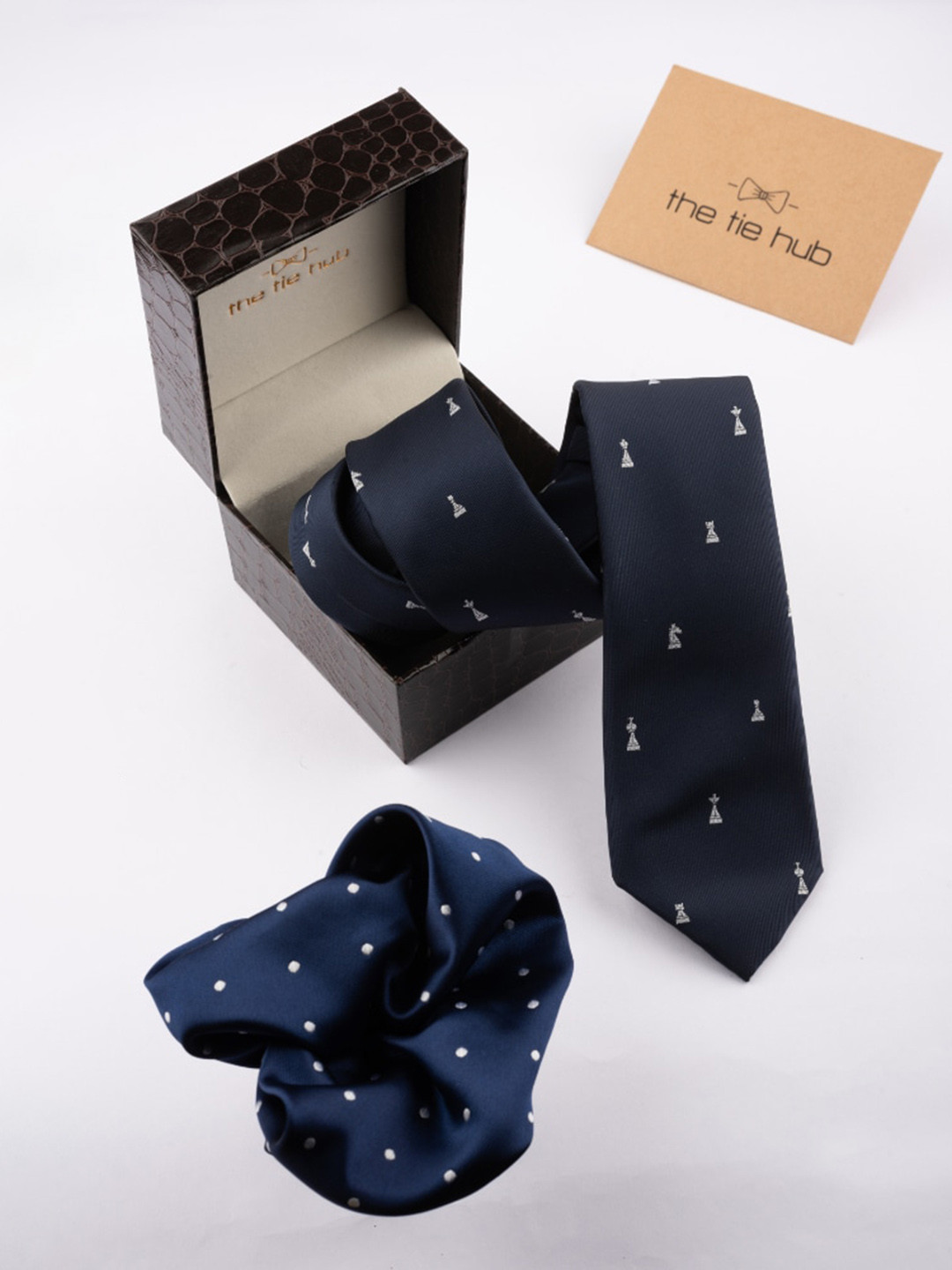 

The Tie Hub Printed Accessory Gift Set, Blue