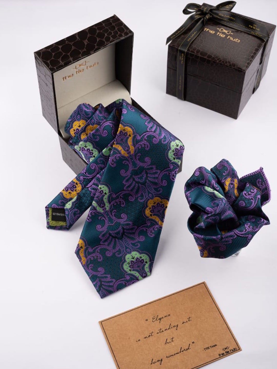 

The Tie Hub Printed Accessory Gift Set, Purple
